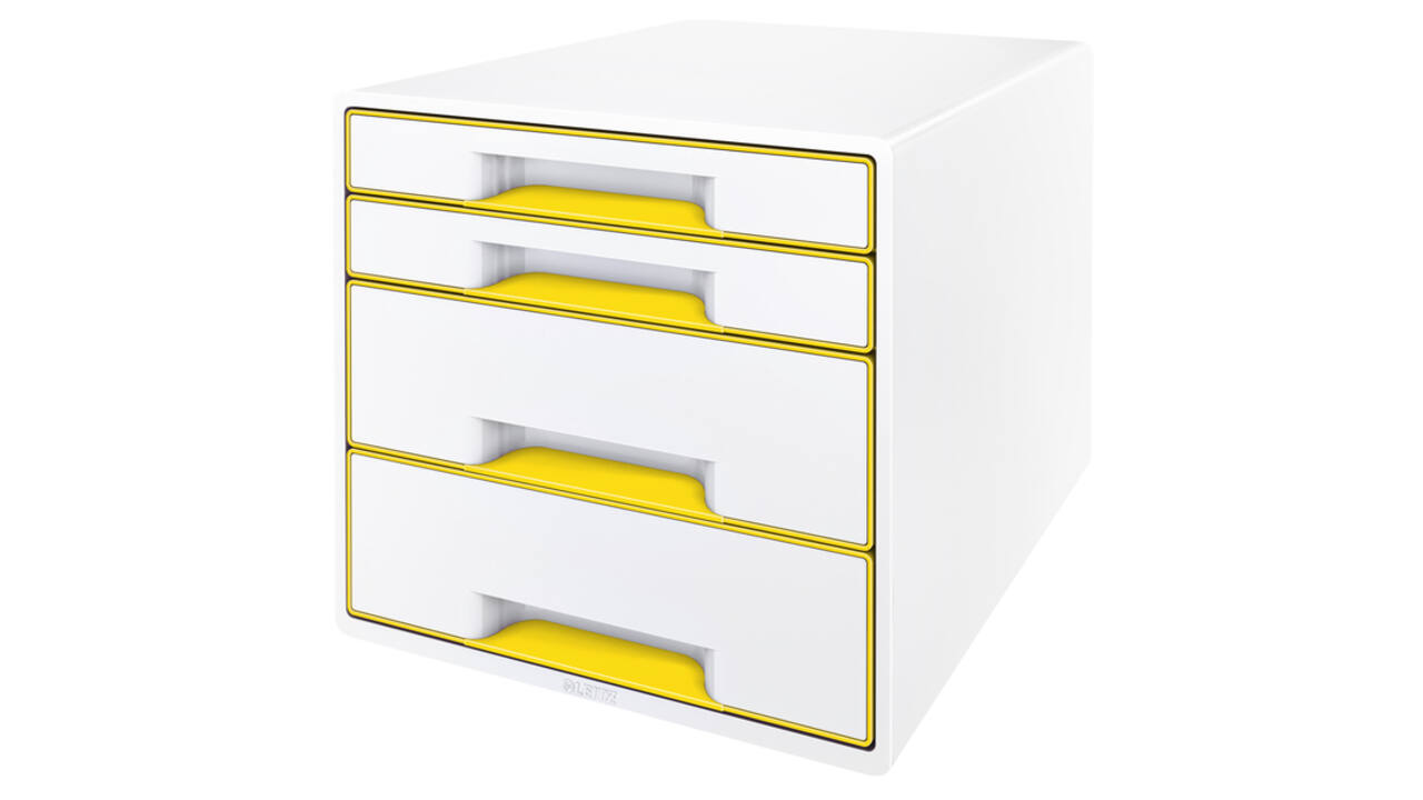 Ladenblok Leitz WOW CUBE 4 laden wit/geel