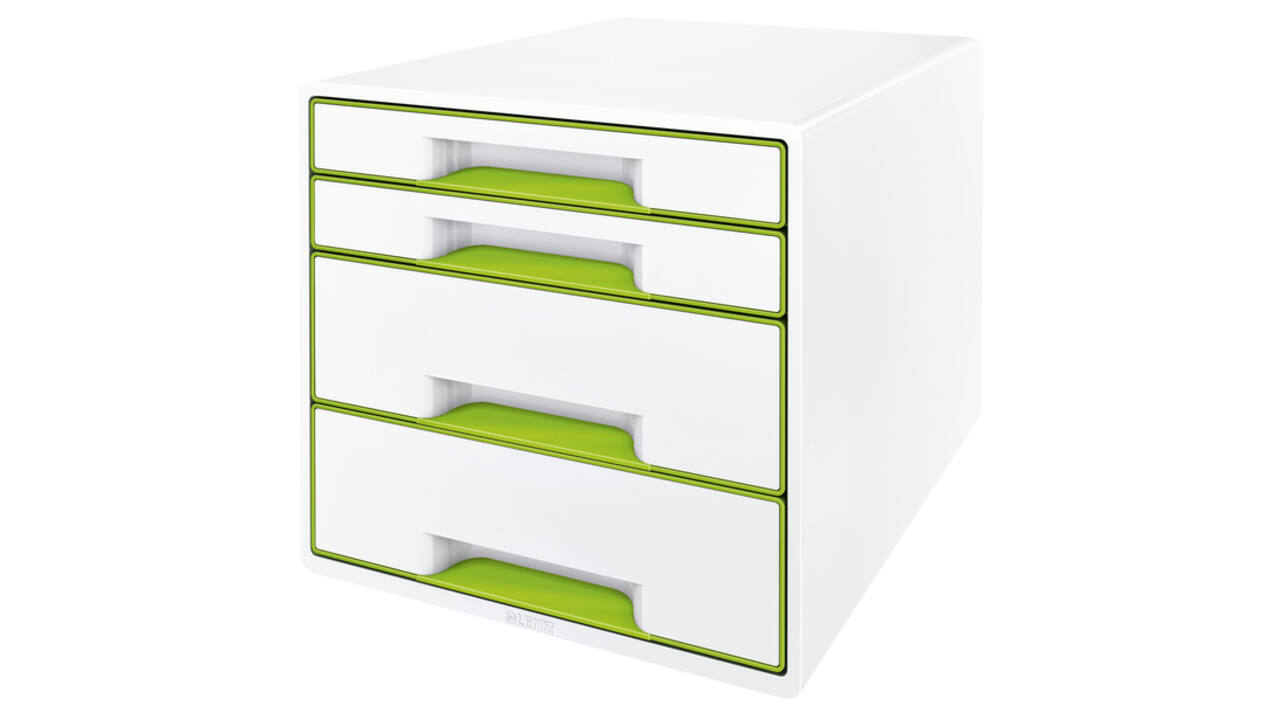 Ladenblok Leitz WOW CUBE 4 laden wit/groen