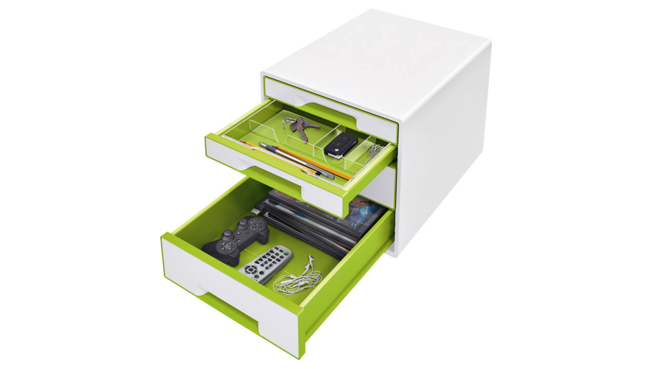 Ladenblok Leitz WOW CUBE 4 laden wit/groen