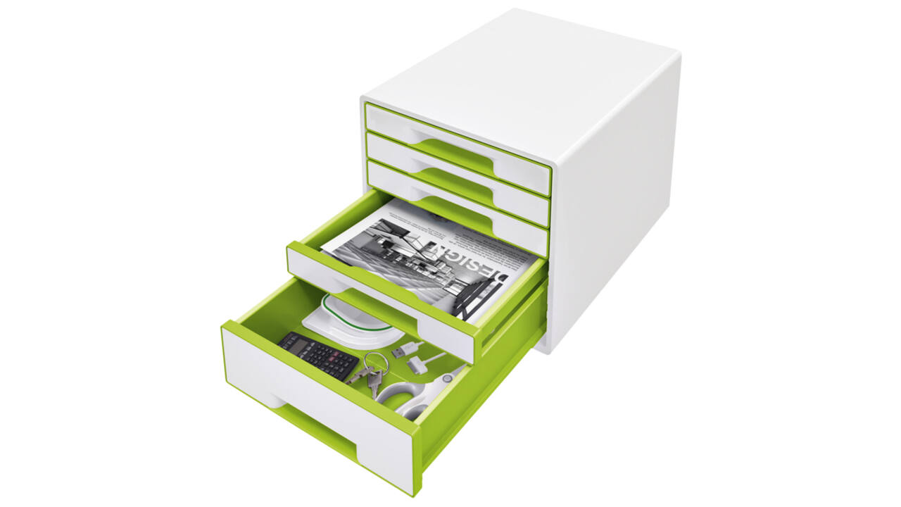 Ladenblok Leitz WOW CUBE 5 laden wit/groen