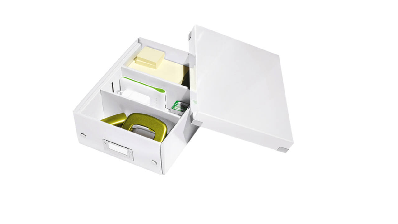 Sorteerbox Leitz WOW Click & Store 220x100x282mm gerecycled karton wit