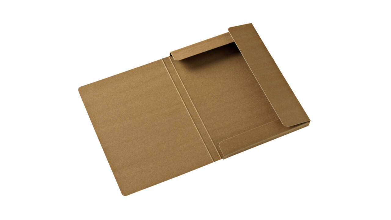 Elastobox Kraft Line A4 3 kleppen bruin