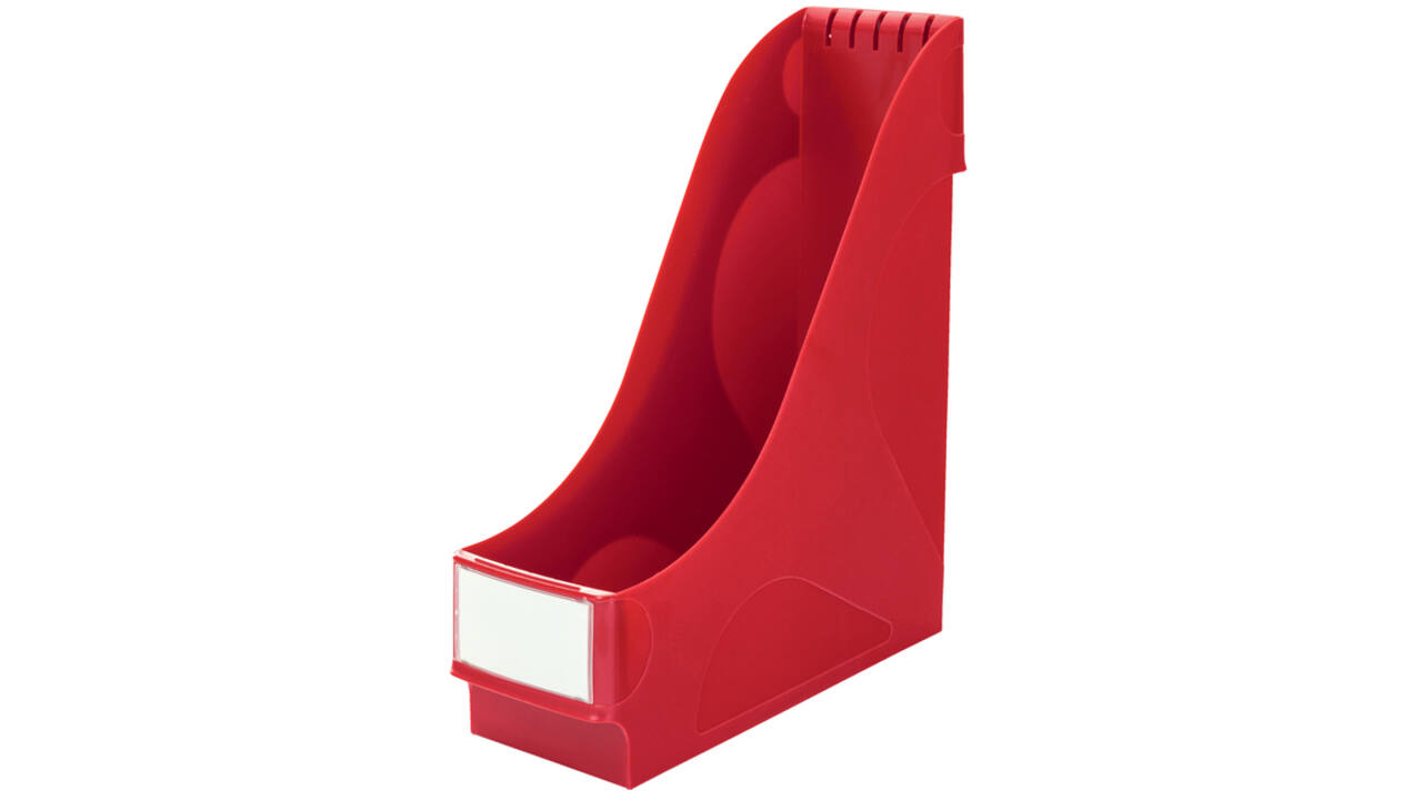 Tijdschriftencassette Leitz extra breed rood