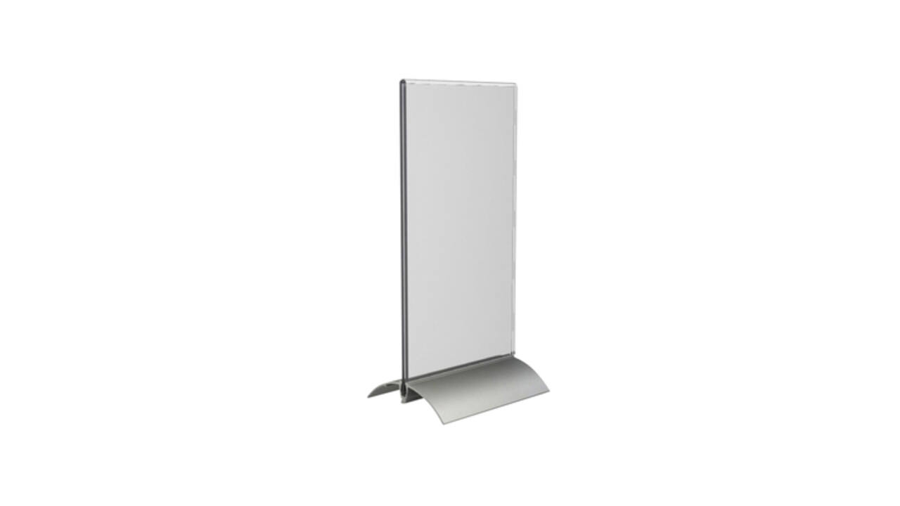 Kaarthouder Europel T-standaard 1/3 A4 staand acryl / aluminium