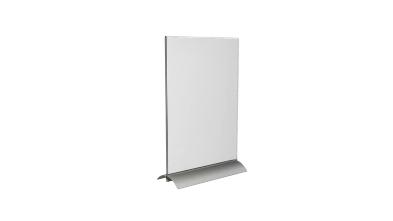 Kaarthouder Europel T-standaard A4 staand acryl / aluminium