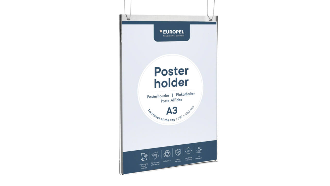 Posterhouder Europel A3 staand acryl