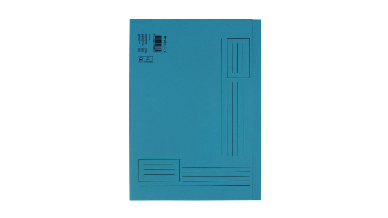 Vouwmap Quantore A4 ongelijke zijde 250gr blauw