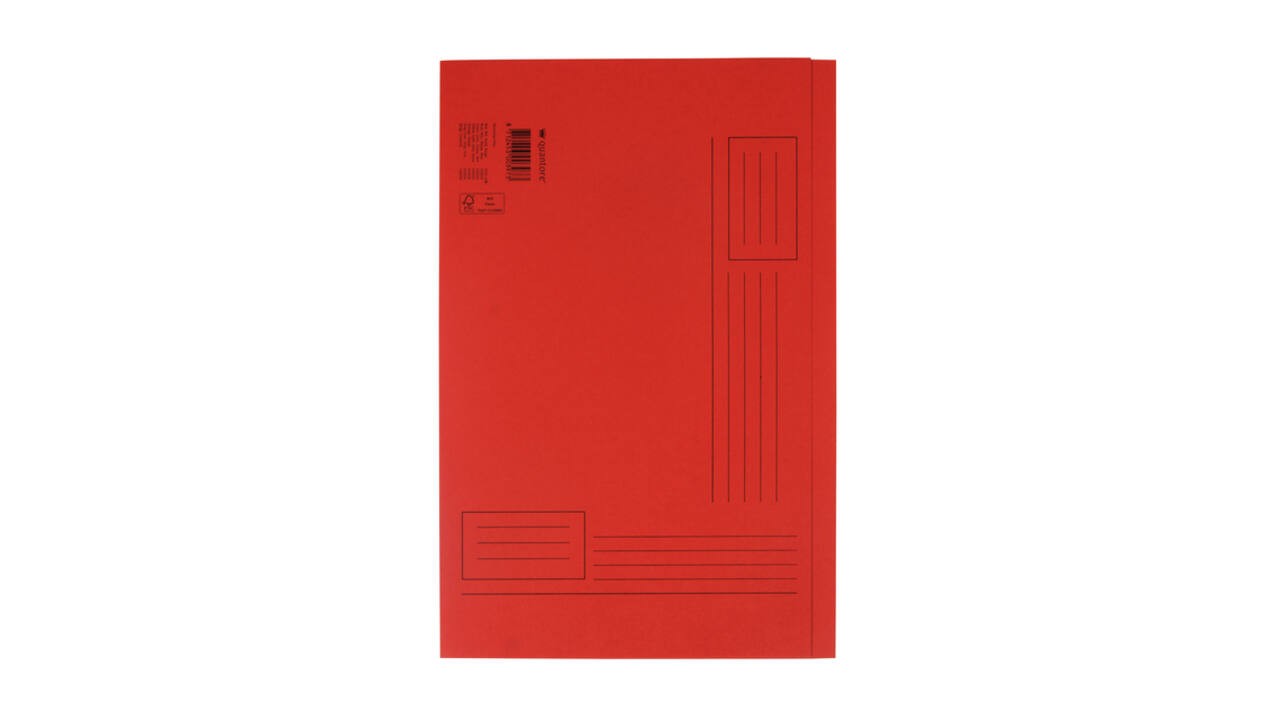 Vouwmap Quantore Folio ongelijke zijde 250gr rood