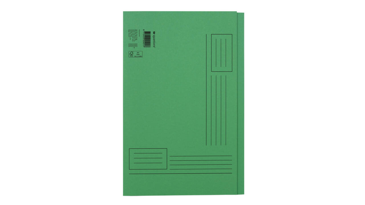 Vouwmap Quantore Folio ongelijke zijde 250gr groen