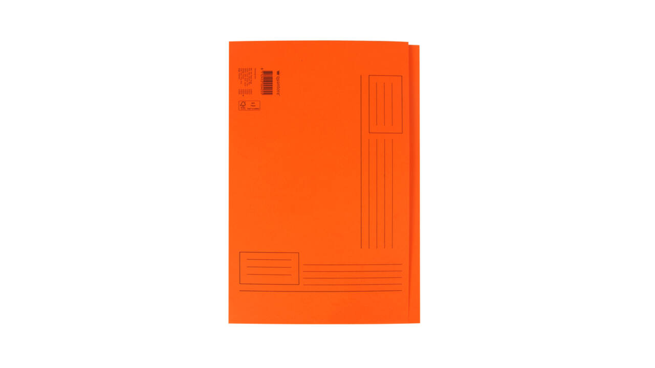 Vouwmap Quantore Folio ongelijke zijde 250gr oranje