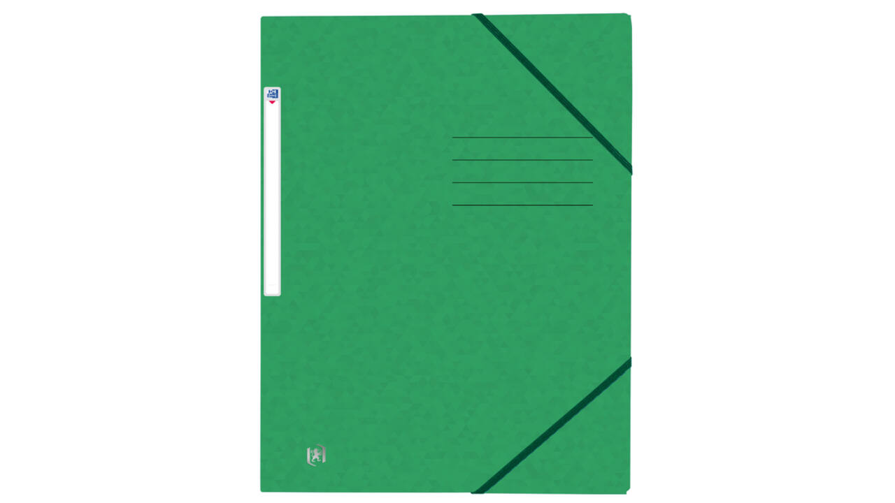 Elastomap Oxford Top File+ A4 3 kleppen 390gr groen