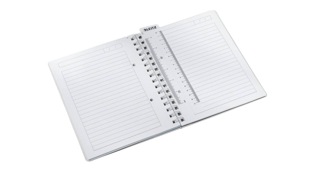 Notitieboek Leitz WOW A5 spiraal 160 pagina's lijn blauw