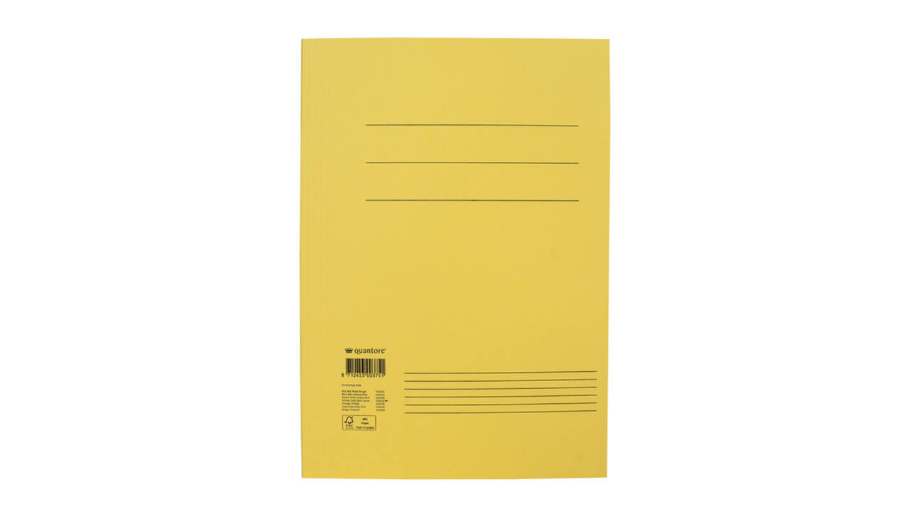 Dossiermap Quantore folio 250gr geel