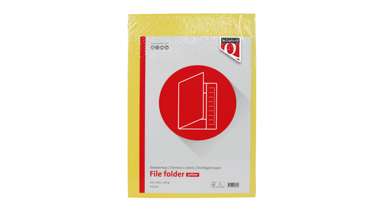 Dossiermap Quantore folio 250gr geel