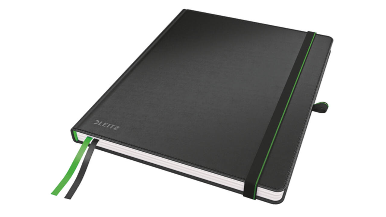 Notitieboek Leitz Complete 187x242mm lijn 160 pagina's 100gr zwart