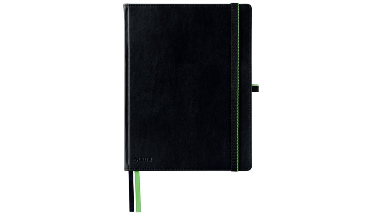 Notitieboek Leitz Complete 187x242mm lijn 160 pagina's 100gr zwart