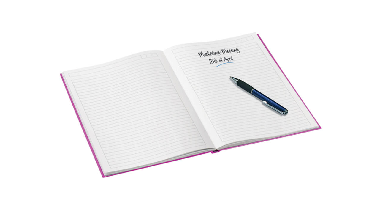 Notitieboek Leitz WOW A4 160 pagina's 90gr lijn roze