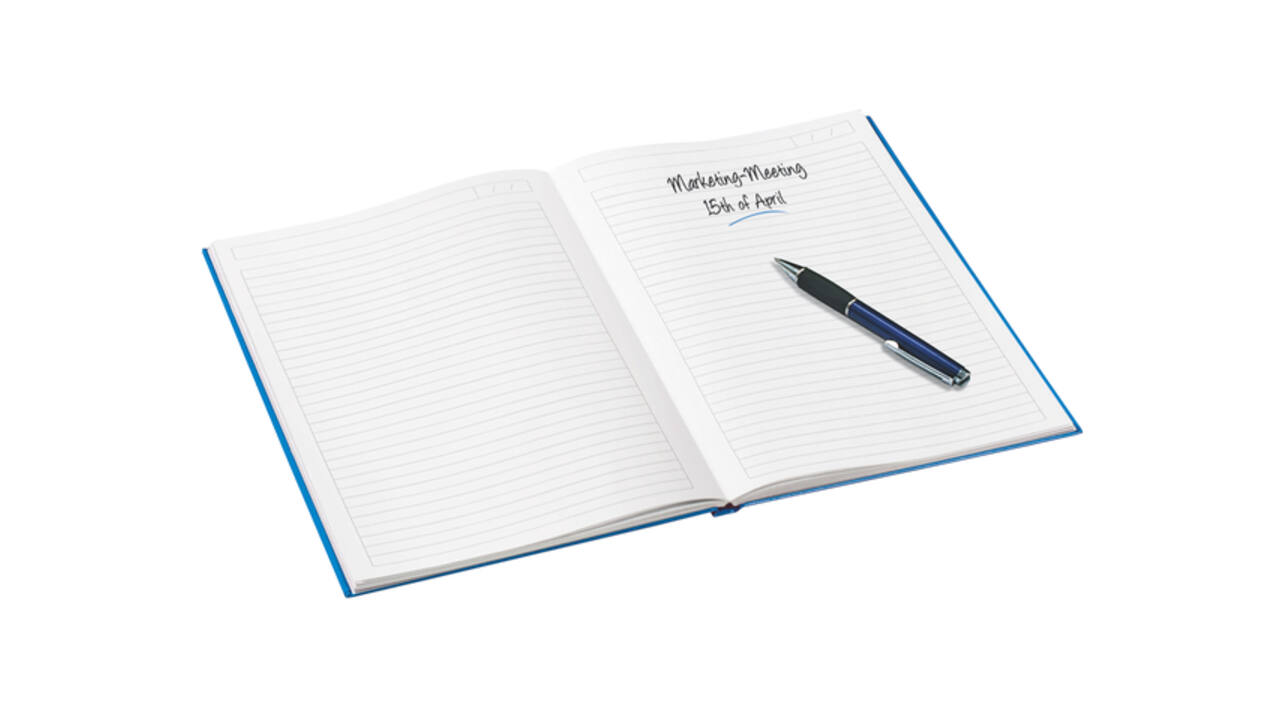 Notitieboek Leitz WOW A4 160blz 90gr lijn blauw