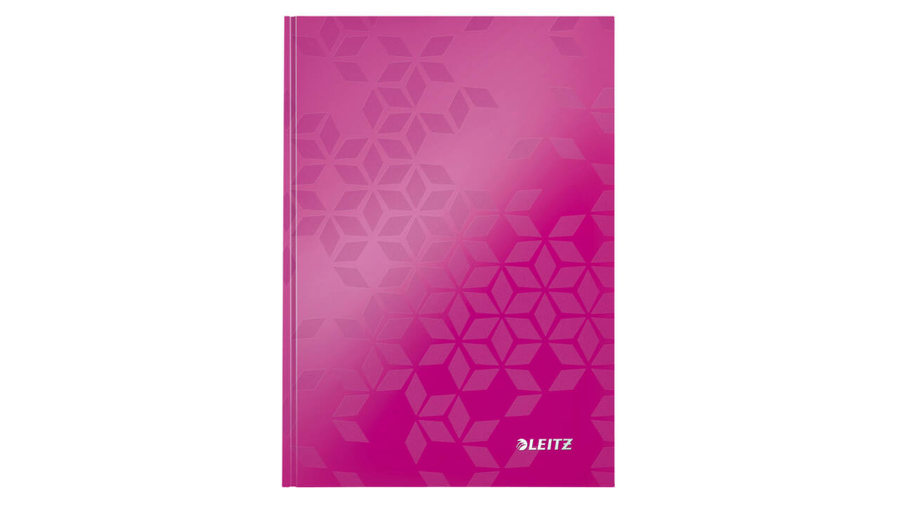 Notitieboek Leitz WOW A5 160blz 90gr lijn roze