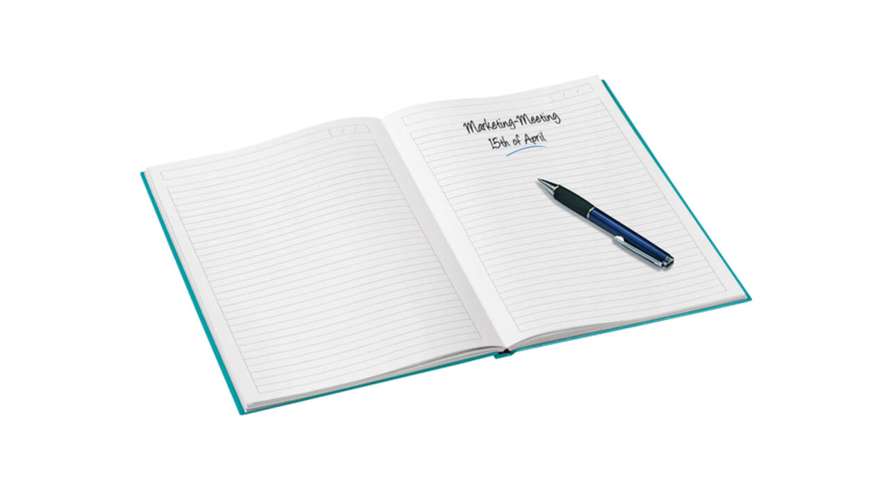 Notitieboek Leitz WOW A5 160blz 90gr lijn ijsblauw