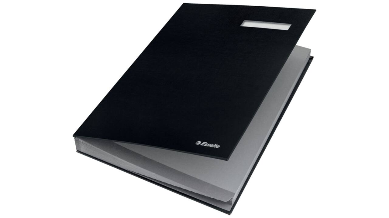 Vloeiboek Esselte 6210 karton 20 tabbladen zwart
