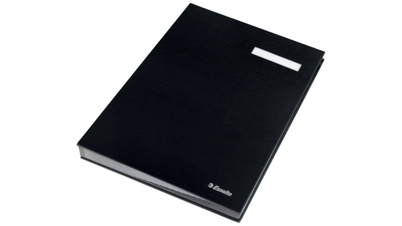 Vloeiboek Esselte 6210 karton 20 tabbladen zwart