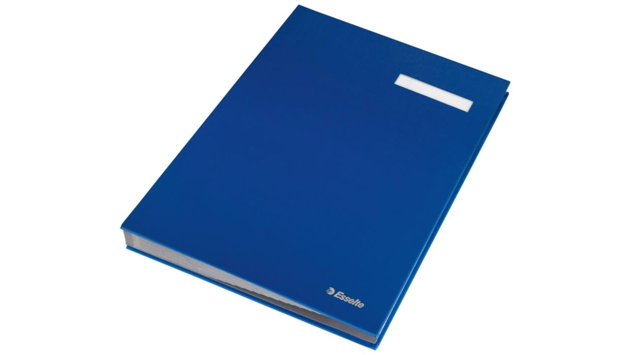 Vloeiboek Esselte karton 20 tabbladen blauw