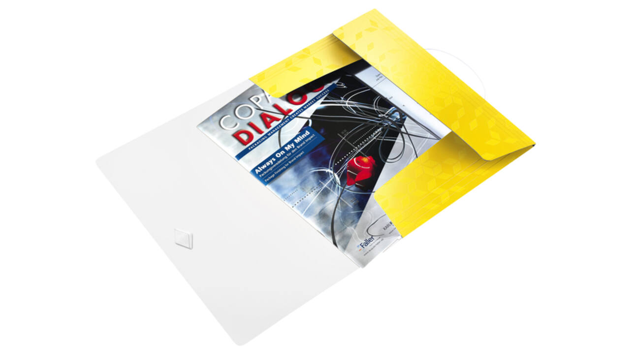 Elastomap Leitz WOW A4 3 kleppen PP geel