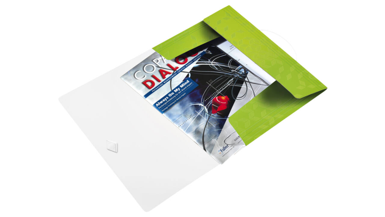 Elastomap Leitz WOW A4 3 kleppen PP groen