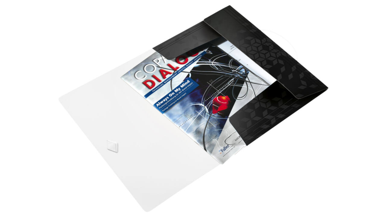 Elastomap Leitz WOW A4 3 kleppen PP zwart