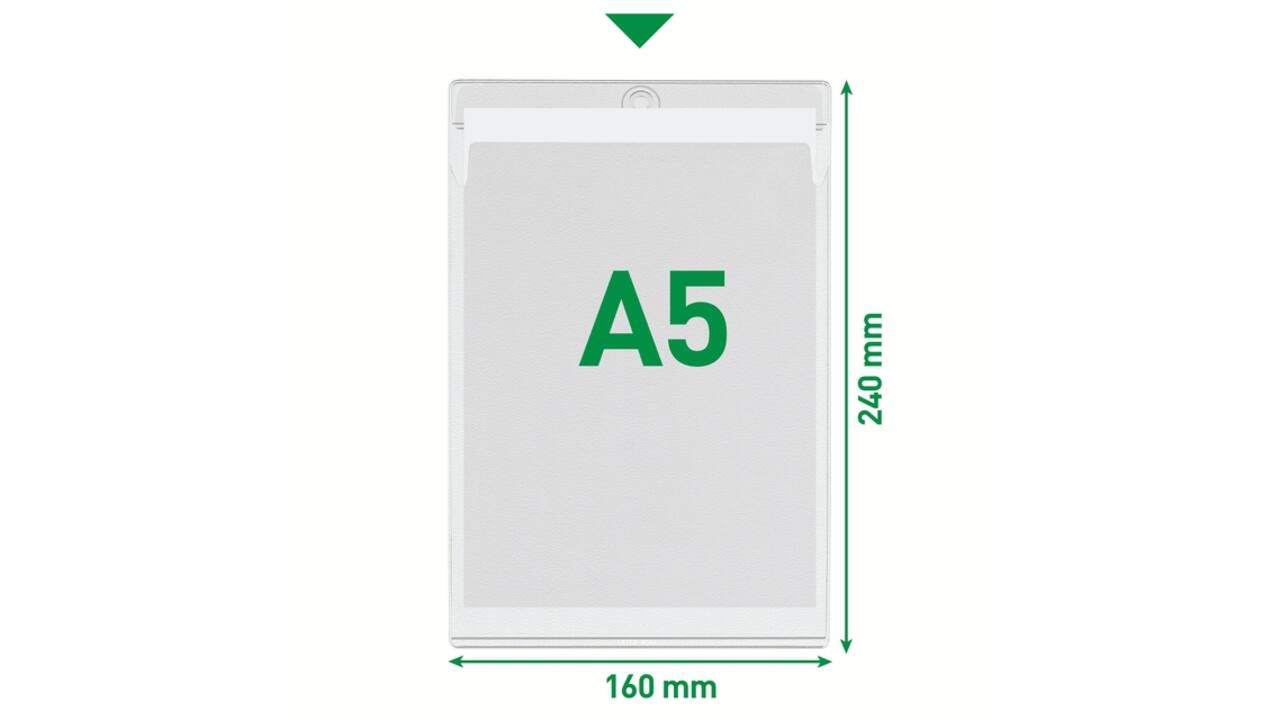 Insteekmap U-model Leitz Premium met ophangoog 0.20mm PVC A5 transparant 50 stuks