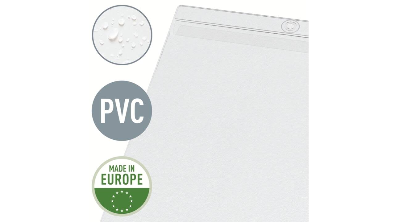 Insteekmap U-model Leitz Premium met ophangoog 0.20mm PVC A5 transparant 50 stuks