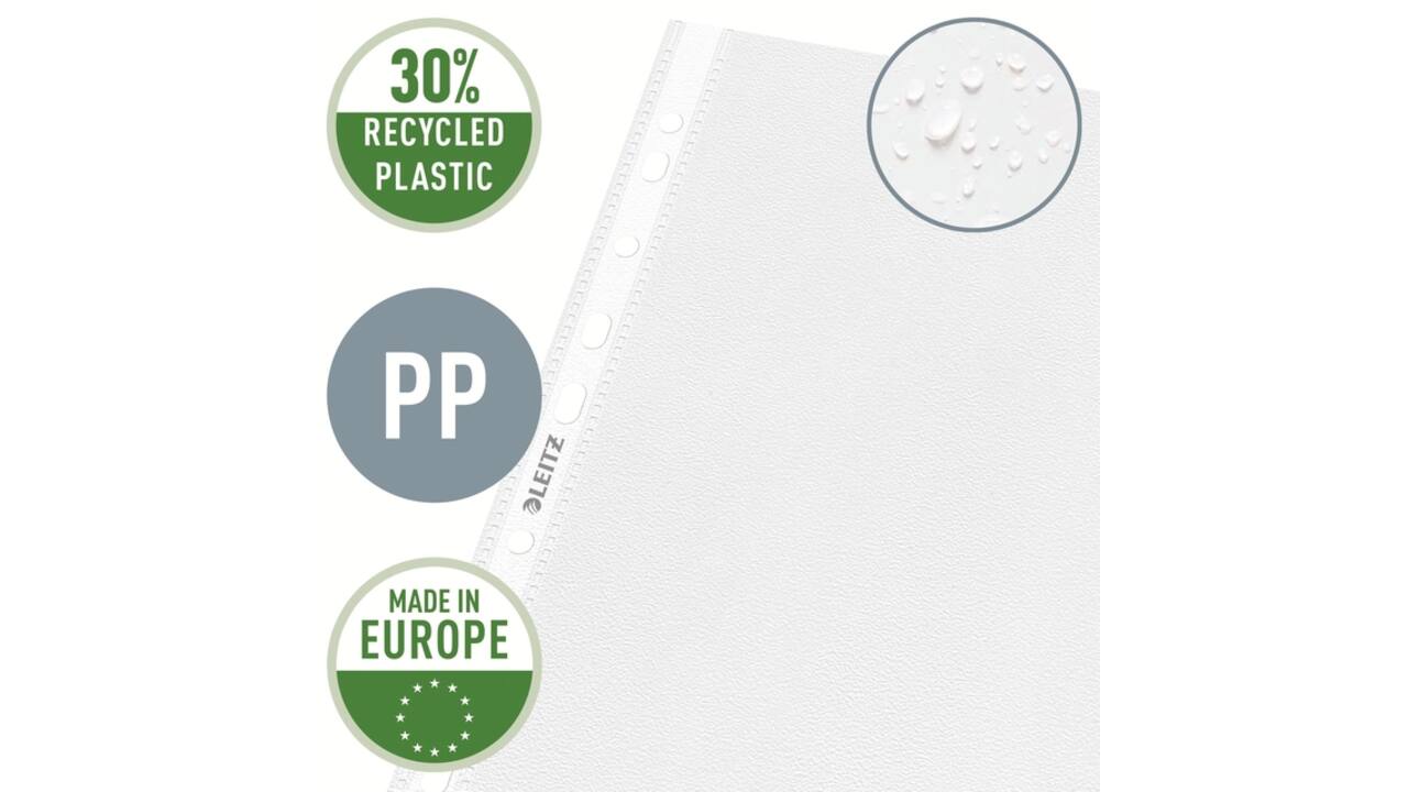 Showtas Leitz Premium 0.10mm PP A4 transparant 100 stuks