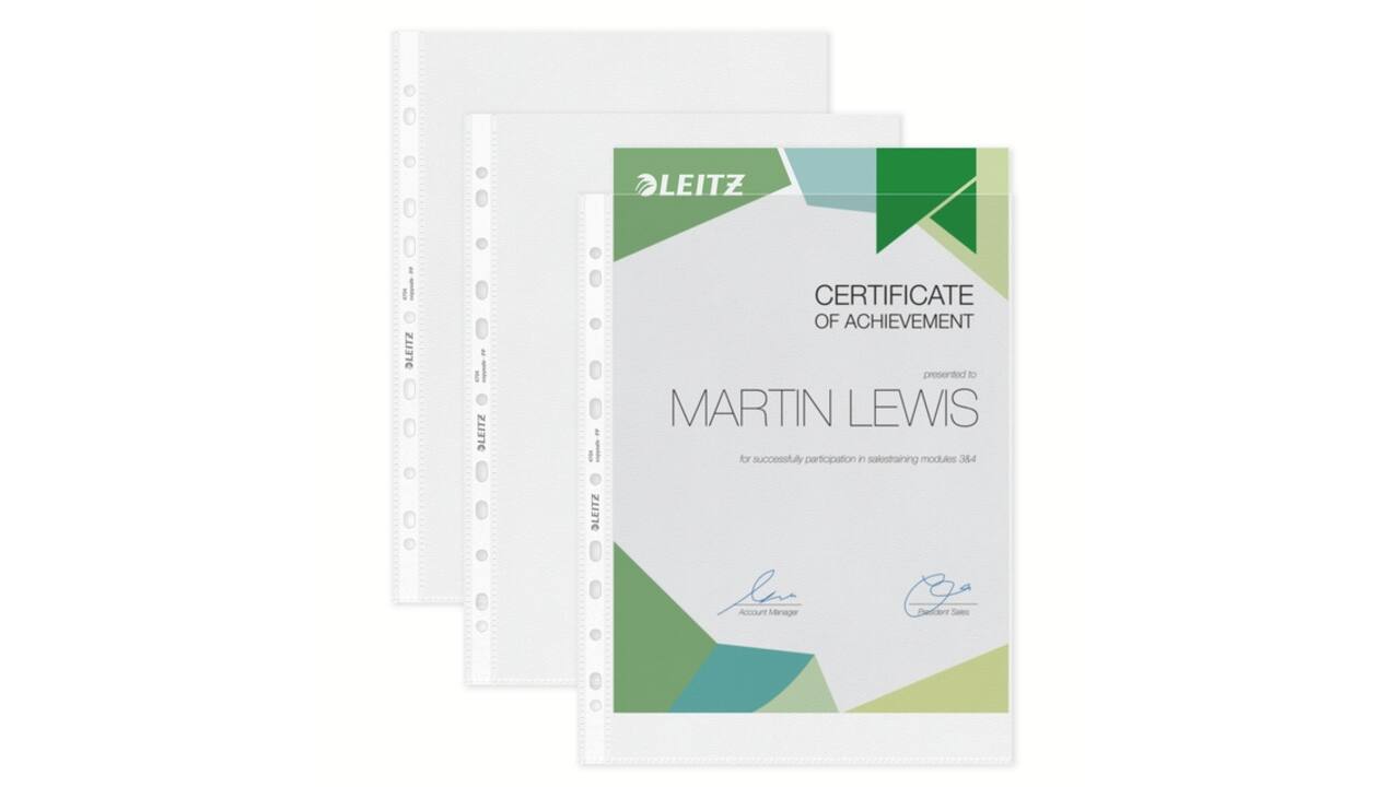 Showtas Leitz Premium 0.10mm PP A4 transparant 100 stuks