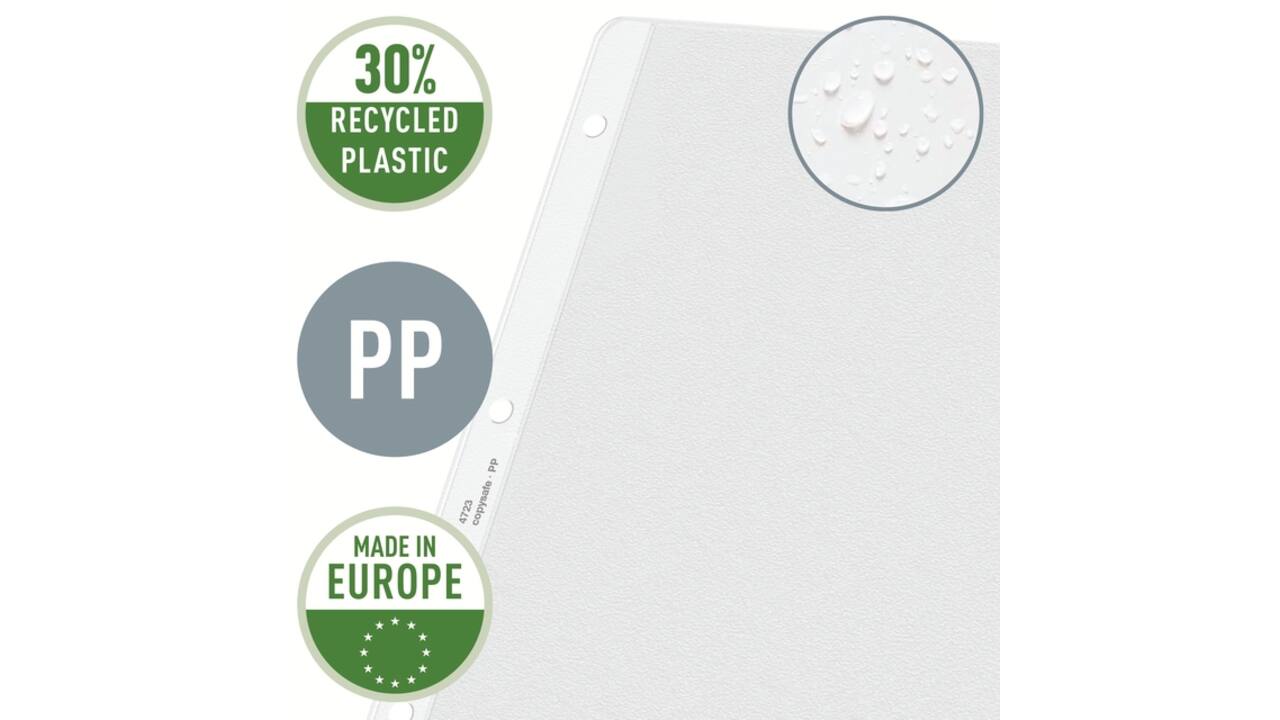 Showtas Leitz Premium copy safe 0.13mm PP A3 landscape transparant 50 stuks