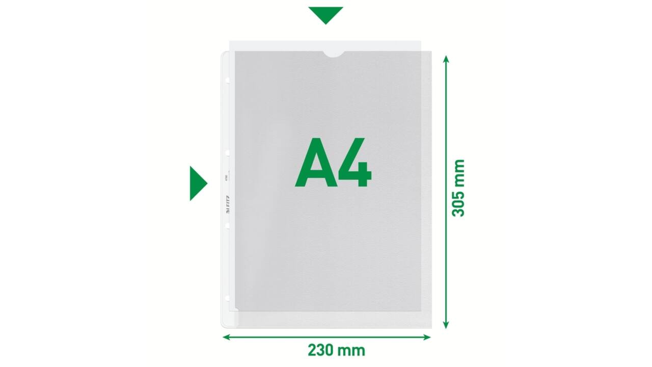 Showtas Leitz Premium met uitsnede copy safe 0.13mm PP A4 transparant 100 stuks