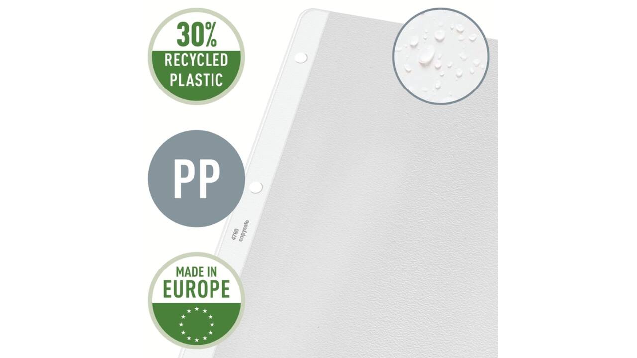 Showtas Leitz Premium met uitsnede copy safe 0.13mm PP A4 transparant 100 stuks