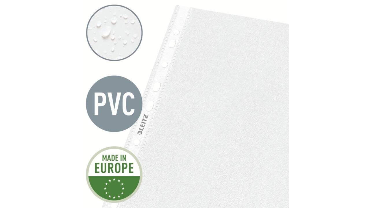 Showtas Leitz Premium standaard 11-gaats copy safe 0.085mm PP A4 transparant 100 stuks