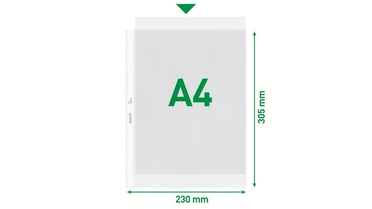 Showtas Leitz Premium standaard 11-gaats copy safe 0.085mm PP A4 transparant 100 stuks