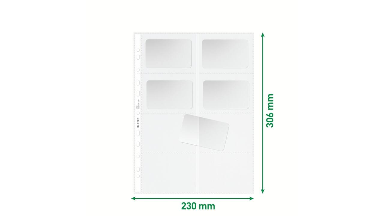 Showtas Leitz Premium voor visitekaartjes copy safe PP A4 glashelder 10 stuks