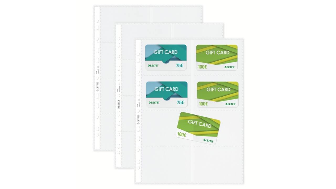 Showtas Leitz Premium voor visitekaartjes copy safe PP A4 glashelder 10 stuks