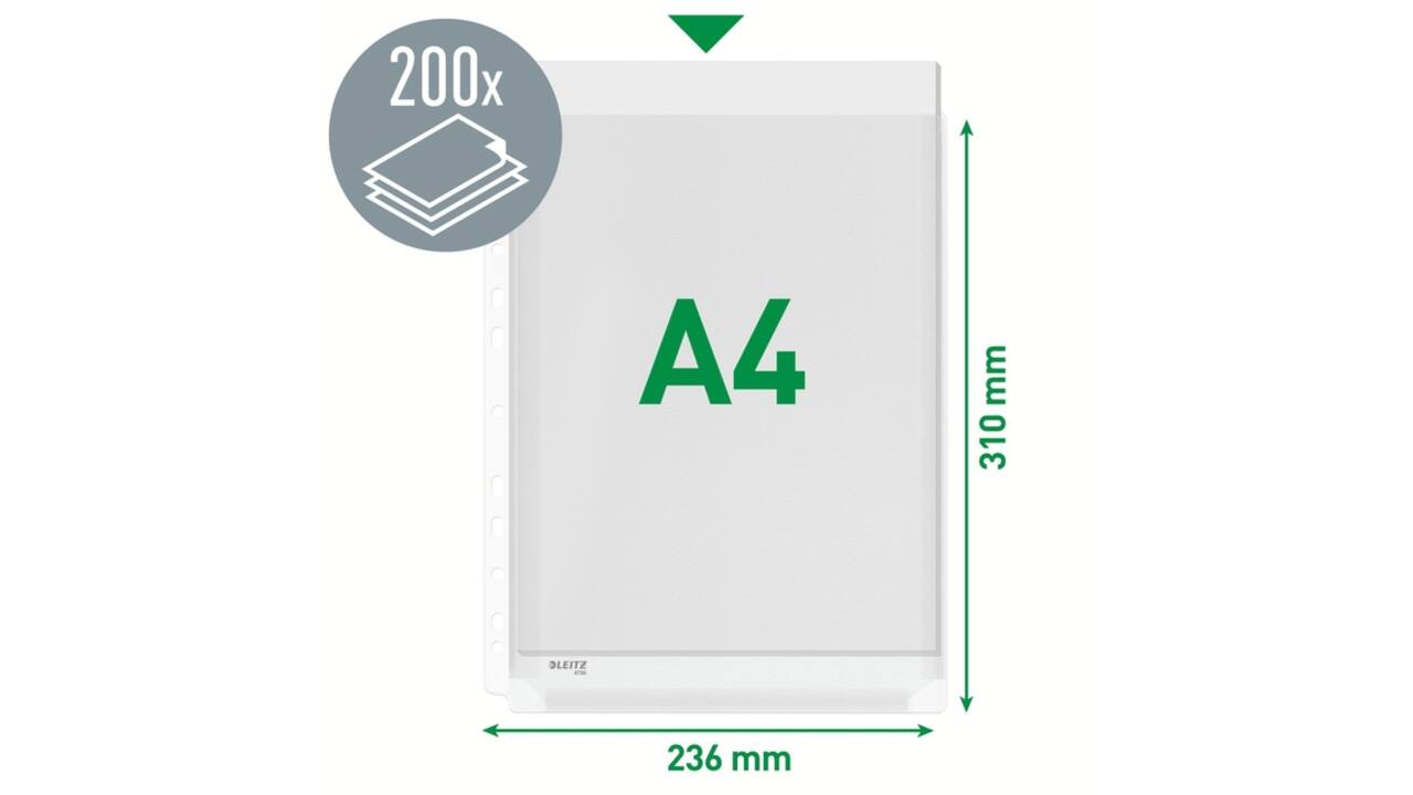 Showtas Leitz Premium copy safe 0.17mm PVC Expansievouw glashelder 10 stuks