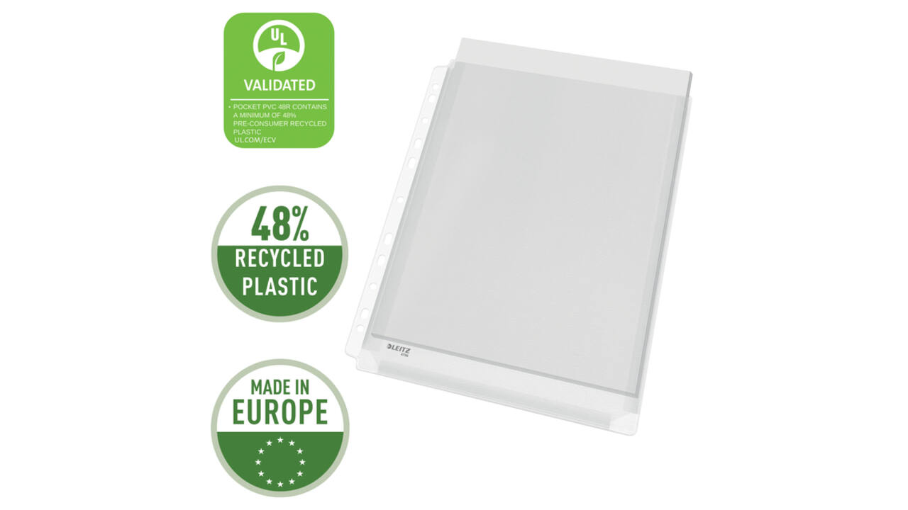 Showtas Leitz Premium copy safe 0.17mm PVC Expansievouw glashelder 10 stuks