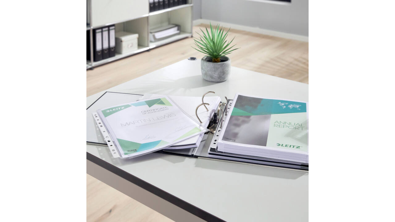 Showtas Leitz Premium copy safe 0.17mm PVC Expansievouw glashelder 10 stuks