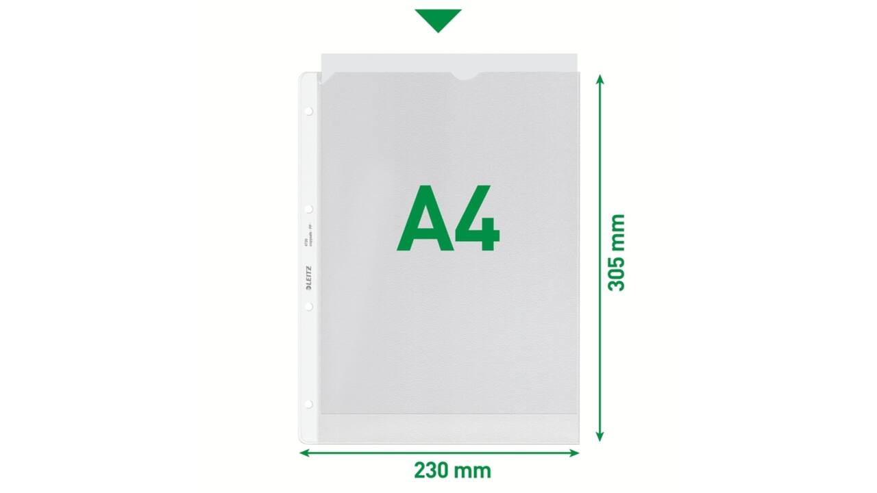 Showtas Leitz Premium copy safe 0.13mm 4-gaats PP A4 transparant 100 stuks