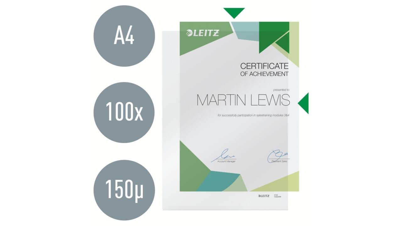 Insteekmap L-model Leitz Premium copy safe 0.15mm PVC A4 transparant 100 stuks