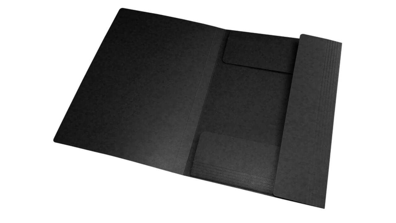 Elastomap Oxford Top File+ A3 3 kleppen 390gr zwart
