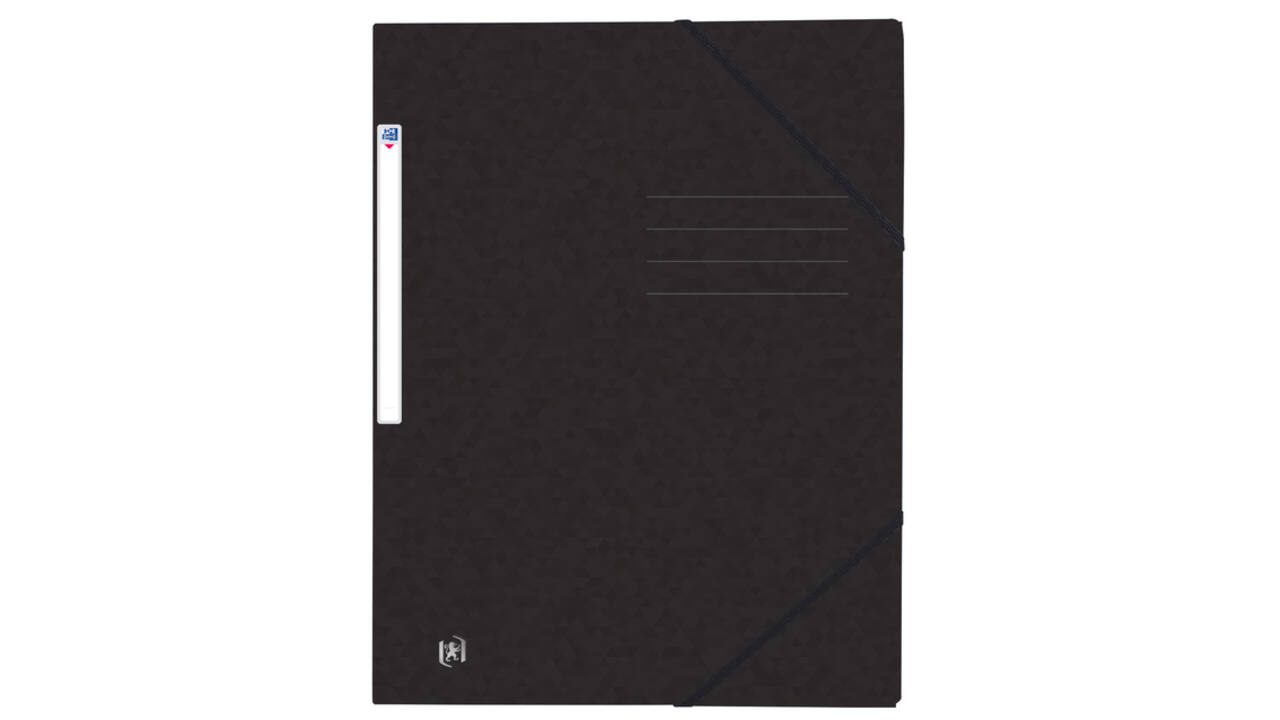 Elastomap Oxford Top File+ A4 3 kleppen 390gr zwart