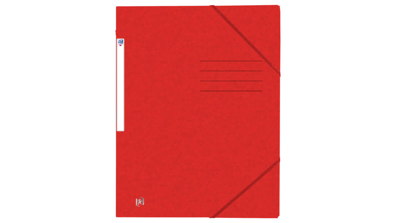 Elastomap Oxford Top File+ A4 3 kleppen 390gr rood