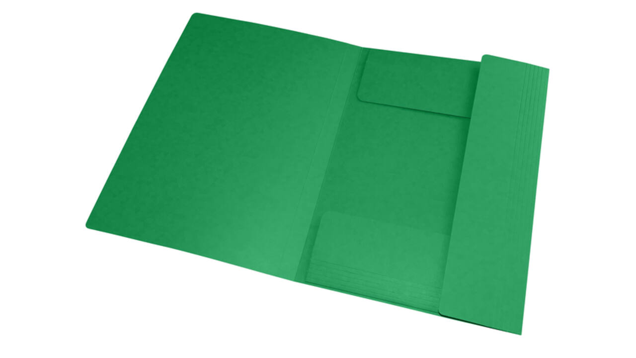 Elastomap Oxford Top File+ A4 3 kleppen 390gr groen